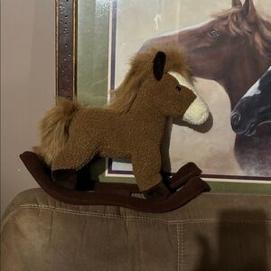 Brown Plush Rocking Horse Toy